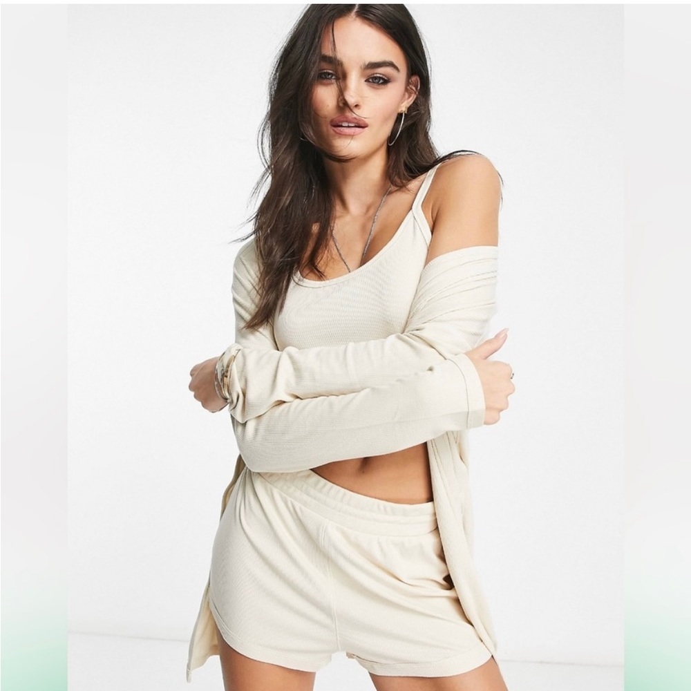 Free People Cozy Does It Shorts in Cream - Picture 2 of 13